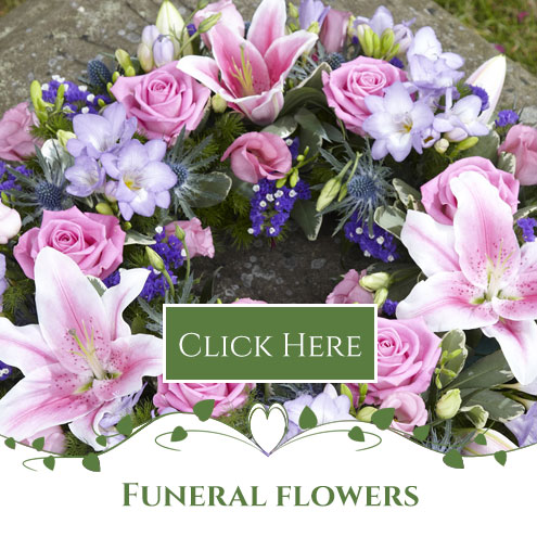 Funeral flowers panel leading to funeral flowers product page